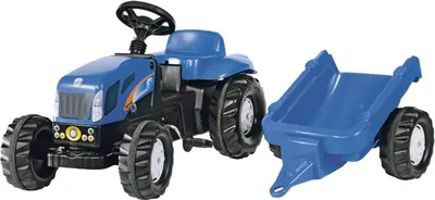 Produktbild von rolly toys Kid NH T 7040 Trettraktor mit Anhänger, Maße: 134x47x52 cm; 01 307 4