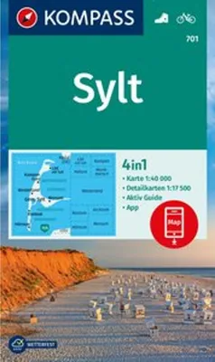 Produktbild von KOMPASS Wanderkarte 701 Sylt mit Ortsplänen 1:40.000