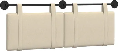 Image de vidaXL Tête de lit suspendue en tissu crème