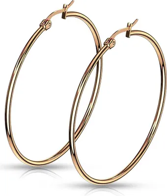 Produktbild von Damen Creolen Kreolen Ohrringe Ohrstecker Edelstahl Autiga® rosegold 10 mm