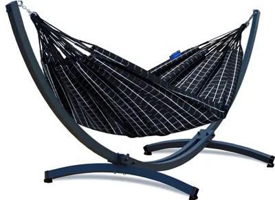 Produktbild von Potenza Outdoor Catargo Hängematte mit Tytan Gestell für 2 Personen I Baumwolle Doppelhängematte  220x160, 220kg I Hängemattengestell 350kg, wetterfest