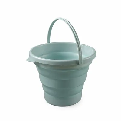 Produktbild von Falteimer 10 Liter Silikon Eimer faltbar - 10l Putzeimer für Reinigung Camping Angeln Küche - 10 Liter Haushaltseimer kompakt grün