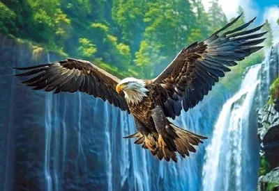 Produktbild von 3 D Ansichtskarte Weißkopfseeadler, Postkarte Wackelkarte Hologrammkarte Tiere Tier Vogel