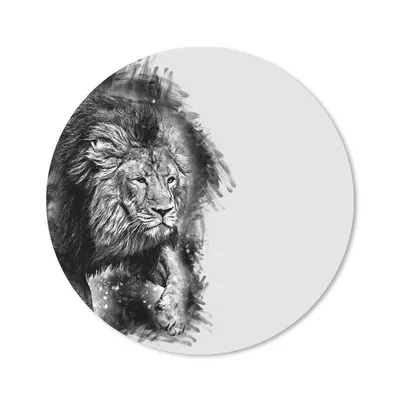 Produktbild von MuchoWow® Mauspad Mousepad Löwe - Schwarz - Weiß 50x50 cm - Mousepads - Maus Mat - Pad - Mausunterlage - Vinyl