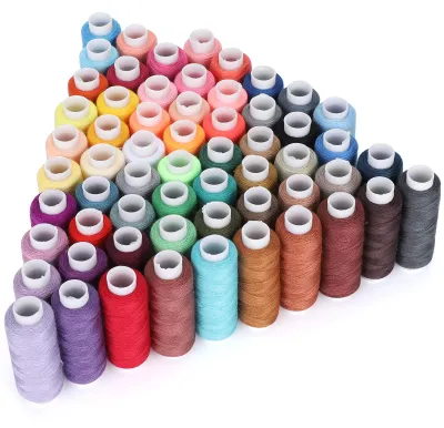 Image de Lot de 60 pelotes de fil à coudre, petites bobines, pour travaux de couture et de broderie, différentes couleurs, 250 mètres par pelote