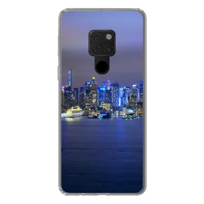 Produktbild von MuchoWow® Handyhülle Schutzhülle Hülle für Huawei P40 Lite New York - Skyline - Nacht Silikon Softcase Handy Hülle - Handy