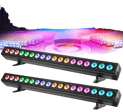Zdjęcie produktu dla Oświetlenie ścienne, diody LED RGBWAUV, wszechstronne sterowanie DMX, wtyczka UE 2 szt.