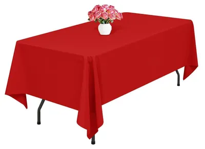 Zdjęcie produktu dla Obrus prostokątny, czerwony, 153 x 260 cm, poliester, można prać, odporny na plamy, 1 sztuka