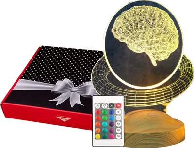 Produktbild von GESCHENKELAMPE LED Nachttischlampe Gehirn 3D Geschenk für Schulpsychologen / Gehirnchirurg / Neurologe