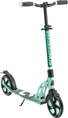 Obrázok produktu pre Hliníková kolobežka SIX DEGREES so skladacím mechanizmom a stojanom, 205 mm, výškovo nastaviteľná, GS-testovaná, mint, TEST WINNER