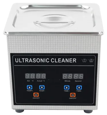 Image de Nettoyeur à ultrasons - Appareil de nettoyage pour bijoux et lunettes - Nettoyeur - 120W - 2L - Bain à ultrasons
