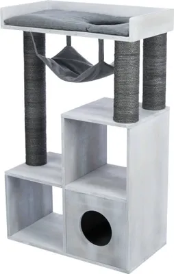 Produktbild von TRIXIE Kratzbaum mit Regalfunktion, Katzenkratzbaum, Freistehend, Grau, Polyester, Handwäsche, 11 cm