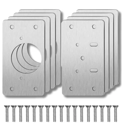 Produktbild von Set mit 8 Scharnier-Reparaturplatten 4,5 x 9 cm für Möbeltüren