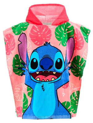 Produktbild von Stitch Kinder Badeponcho mit Kapuze 55x110 cm Strandponcho saugfähig