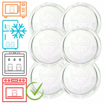 Produktbild von WECK Glasdeckel 6 Stück für Einkochgläser 80mm