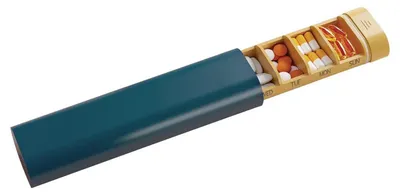 Immagine prodotto di Contenitore per pillole da 7 giorni, senza BPA, colore blu, per viaggi, organizer per farmaci