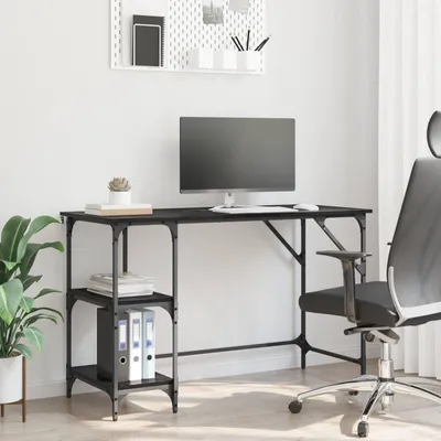 Image de Maison Exclusive - Bureau aspect chêne noir 120 x 50 x 75 cm
