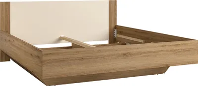 Produktbild von Bettgestell 180x200 cm Liegefläche in Eiche mit beige VARESE-83
