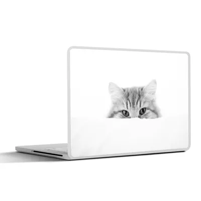 Produktbild von MuchoWow® Laptop Aufkleber Sticker Cover Katze - Rot - Weiß - Mädchen - Jungen - Kind 30x21 cm - Sticker für Laptop - Selbstklebend