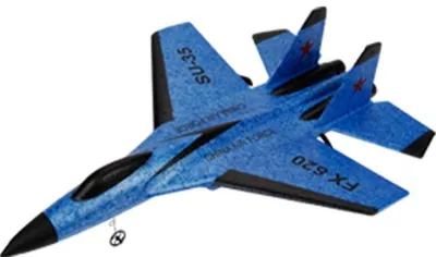 Immagine prodotto di JJR/C FX620 SU35 RC Aeroplano telecomandato 2.4G RC Aereo aliante EPP Schiuma Giocattoli (Blu)