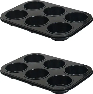 Produktbild von Orange85 Cupcake Formen für 12 Muffins Backform Schwarz