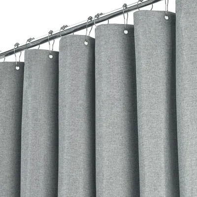 Imagen del producto de Omgoods - Cortina de ducha gris de lino - 180 x 180 cm
