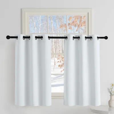 Obrázek produktu pro Závěsy Bistrogardine do kuchyně, šedá a bílá barva, výška 90 cm, šířka 106 cm (balení po 2 kusech)