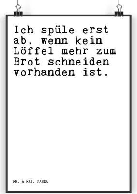Produktbild von Mr. & Mrs. Panda Bild Ich spüle erst ab,... DIN A4 - Weiß - Geschenk, drucke, bester Freund, kunstdruck poster, wanddeko, Partner, Wandbild, Singlehaushalt, Plakat