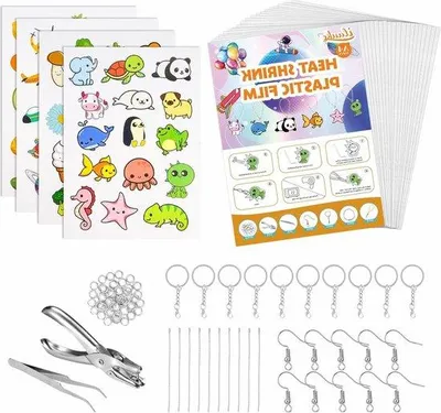 Produktbild von Klebeetiketten-Set - Schlüsselanhänger - A4 Klebeetikett - farbig - Schlüsselanhängerzubehör - Schmuck - Löcher - Anleitung