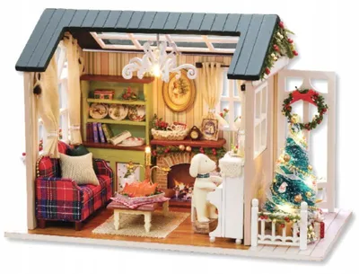 Produktbild von Habarri 8009A Miniaturhaus Weihnachts DIY Bastelset