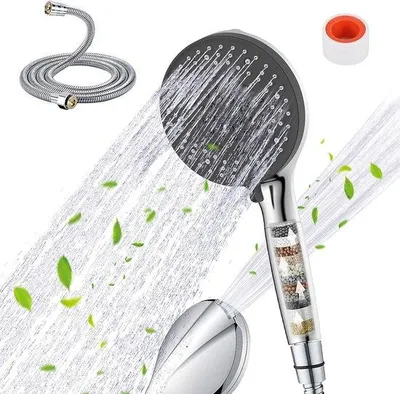 Image de Douche économe en eau, flexible de 1,5 m, 10 types de jets, filtre