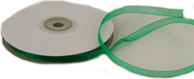 Produktbild von Organzaband 6 mm x 50 m grün - Organzabänder Seiten abgenäht