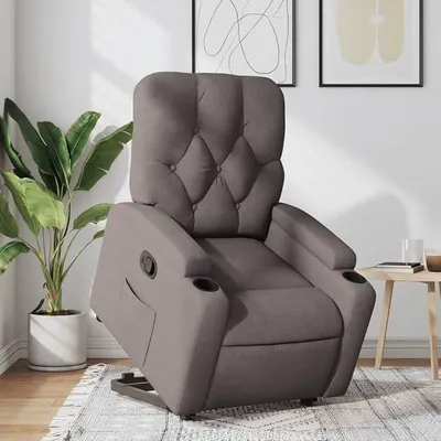 Produktbild von Relaxsessel mit Aufstehhilfe Relaxsessel & -Liegen Relaxsessel Aufstehsessel Relaxsessel Mit Aufstehhilfe Taupe Stoff - 3204718