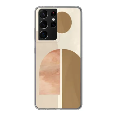 Produktbild von MuchoWow® Handyhülle Schutzhülle Hülle für Samsung Galaxy S21 Ultra Rosa - Braun - Design Silikon Softcase Handy Hülle - Mobiltelefon