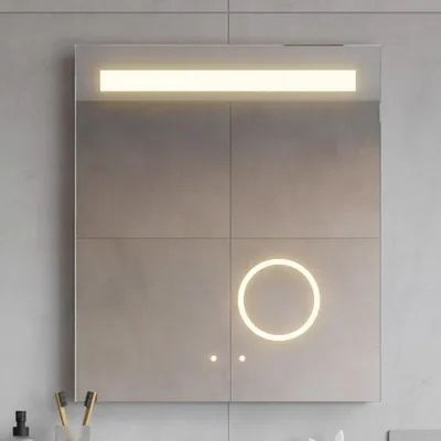 Obrázek produktu pro Zrcadlo do koupelny Mia LED, rozměry 60 x 70 cm, s topením zrcadla a integrovaným osvětlením