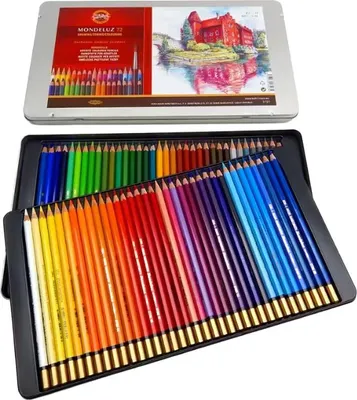 Produktbild von Koh-i-noor MONDELUZ 3727/72 - Aquarellstifte, Rot, in einer Blechdose - 72 Stück