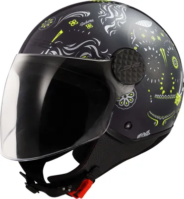 Produktbild von Jet Helm LS2 OF558 SPHERE LUX II Maxca Schwarz Glänzend, Hi-Viz-Gelb größe XL