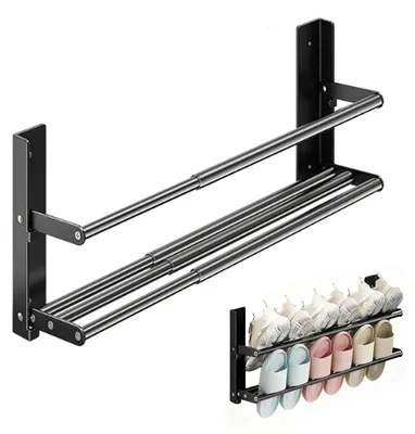 Produktbild von Schuhregal Wandmontage 2 Ebenen, 37-67 cm, für Flur