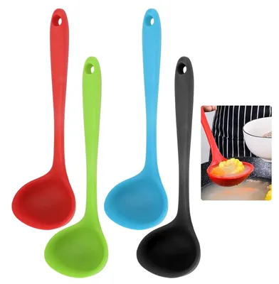 Silikon-Suppenkellen-Set, 4 Stück, 21 cm, hitzebeständig, BPA-frei