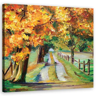 Produktbild von Leinwandbild landschaften - orange 50x50 cm Feeby orange wandbild bereit zum aufhängen