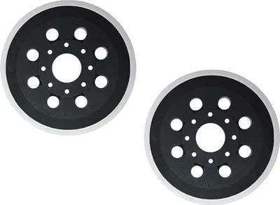 Produktbild von 2x Trade-Shop Klett Haftteller / Schleifteller / Stützteller / Polierteller 125mm Ø 8 Löcher für Bosch Skil Exzenterschleifer