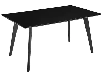 Obrázok produktu pre Jedálenský stôl čierna stolová doska 150 x 90 cm kovové nohy kuchynský stôl tradičný dizajn