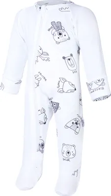 Produktbild von Baby Overall langer Ärmel DRUCK Outlast® - Weiß/Weisse Tiere, 68