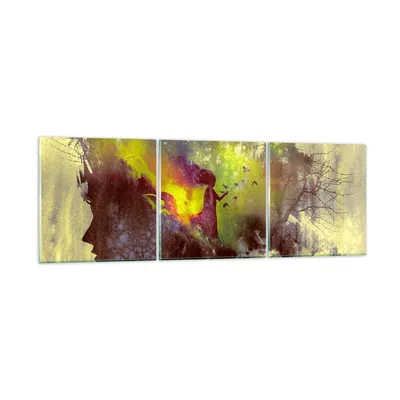 Produktbild von Bilder auf glas - Gesicht Grafik Abbildung Mädchen - 150x50cm - Glasbilder - Wandbilder - Kunstdruck - zum Aufhängen bereit - Wanddekoration aus Glas - Glas Bilder - Wandbild auf Glas - GCA150x50-3195