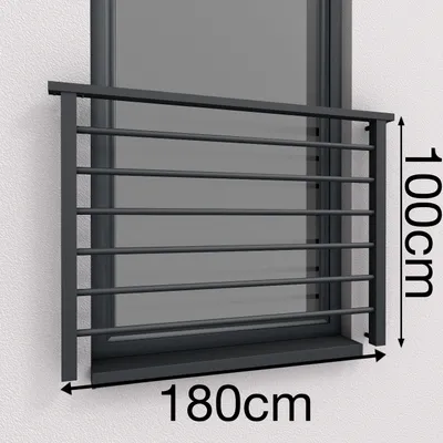 Obrázok produktu pre Francúzske balkónové zábradlie 180 cm AluLight 7016 matný antracyt
