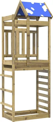 Obrázok produktu pre Herná veža Hnedá 85 x 52,5 x 239 cm Masívne impregnované drevo