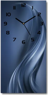 Produktbild von Wanduhr aus Glas – 30x60 cm - Glasbild - Glasuhr - Gehärtetes Glas -Abstrakte Welle