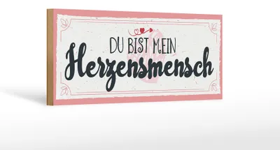 Produktbild von Holzschild Spruch 27x10cm Du bist mein Herzensmensch