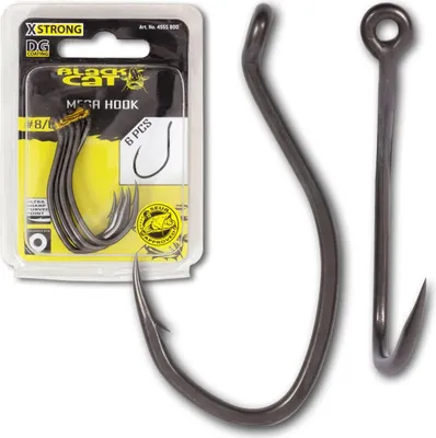 Produktbild von Black Cat Mega Haken DG - 6 Wallerhaken, Größe:8/0