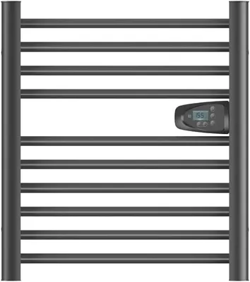 Produktbild von '- Elektrischer Handtuchtrockner, ohne Flüssigkeit, 300 W, H 62 x L 54 cm, schwarz